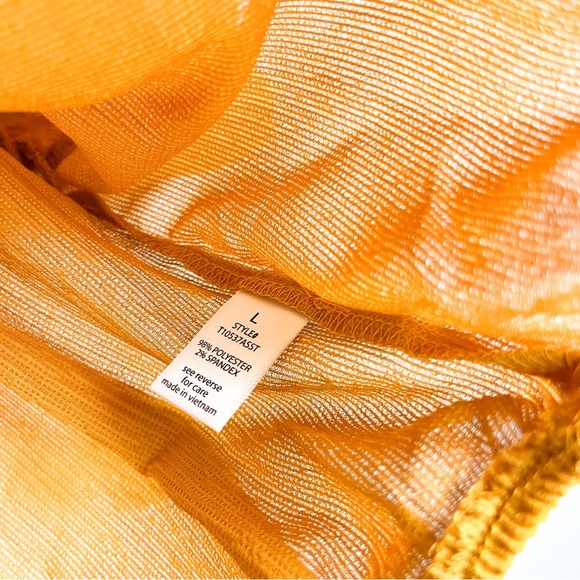 Active USA Mustard Yellow Short Puffed Sleeve Crop - Picture 4 of 8